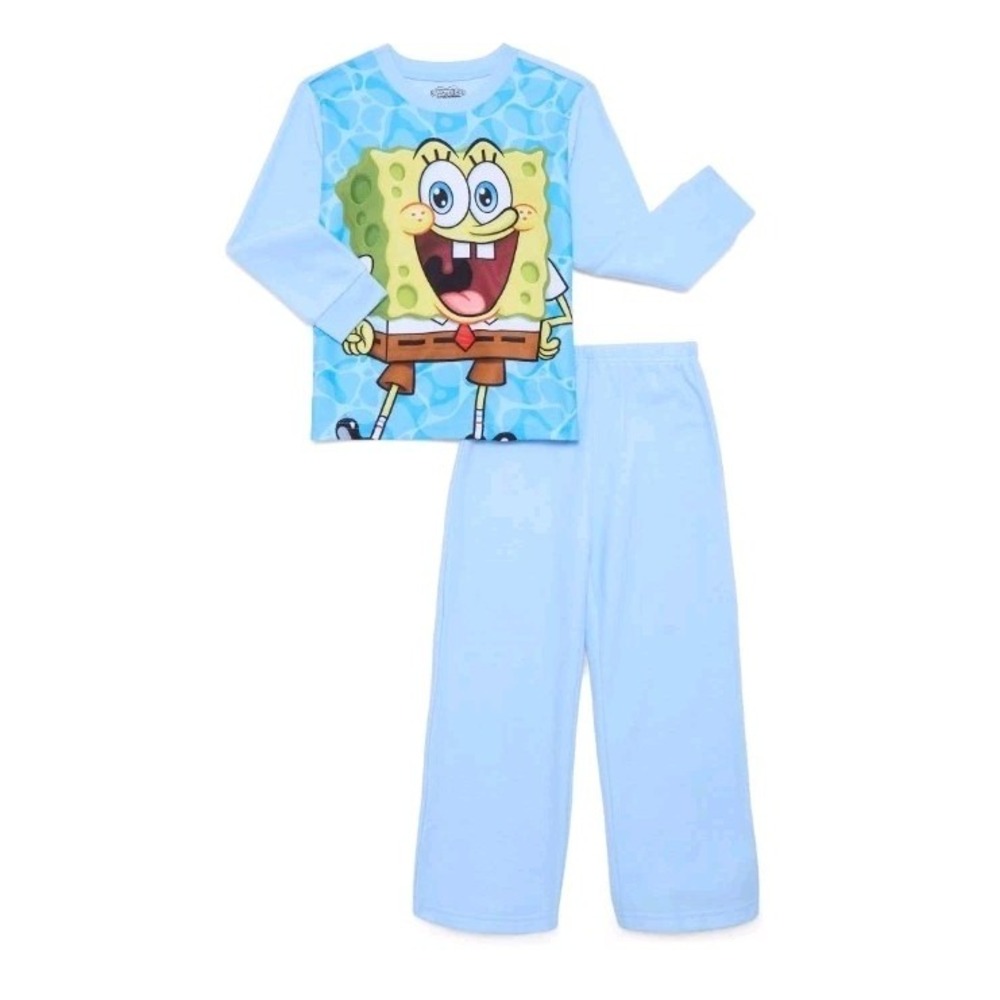 Nickelodeon Spongebob Squarepants Long-Sleeved Fleece Pajama Set -‎ Size XS 4/5